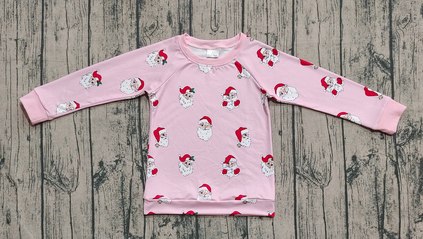 GT1111 Baby Girls Pink Long Sleeves Santa Snowflake Shirts Top D 7.4