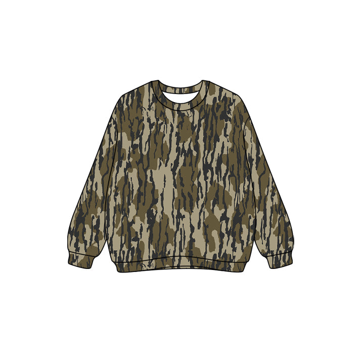presale GT1123 Adult Women Olive Bottomland Camo Long Sleeves Western Tee Shirts Top D 918