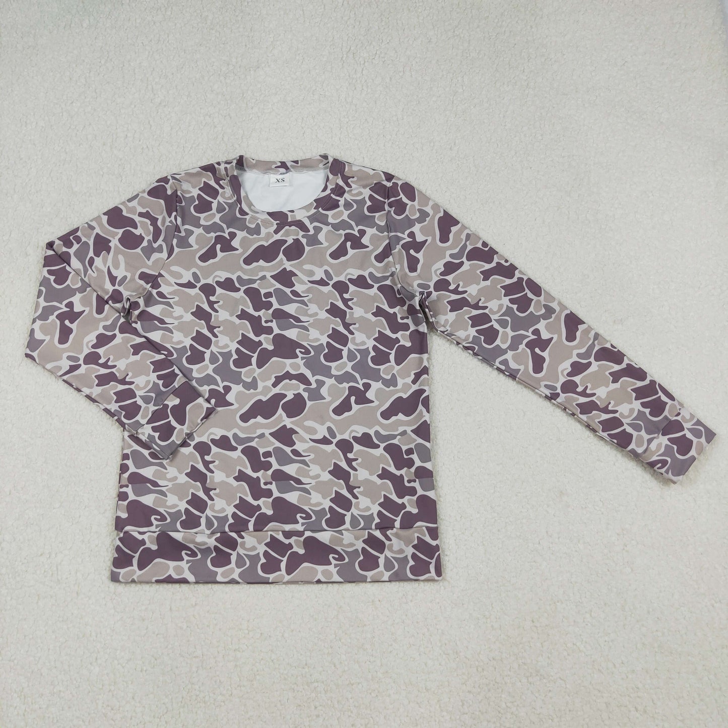 GT1124 Adult Women Gray Camo Long Sleeves Western Tee Shirts Top D 929