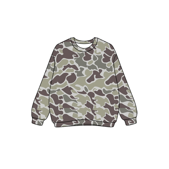 presale GT1124 Adult Women Gray Camo Long Sleeves Western Tee Shirts Top D 7.18