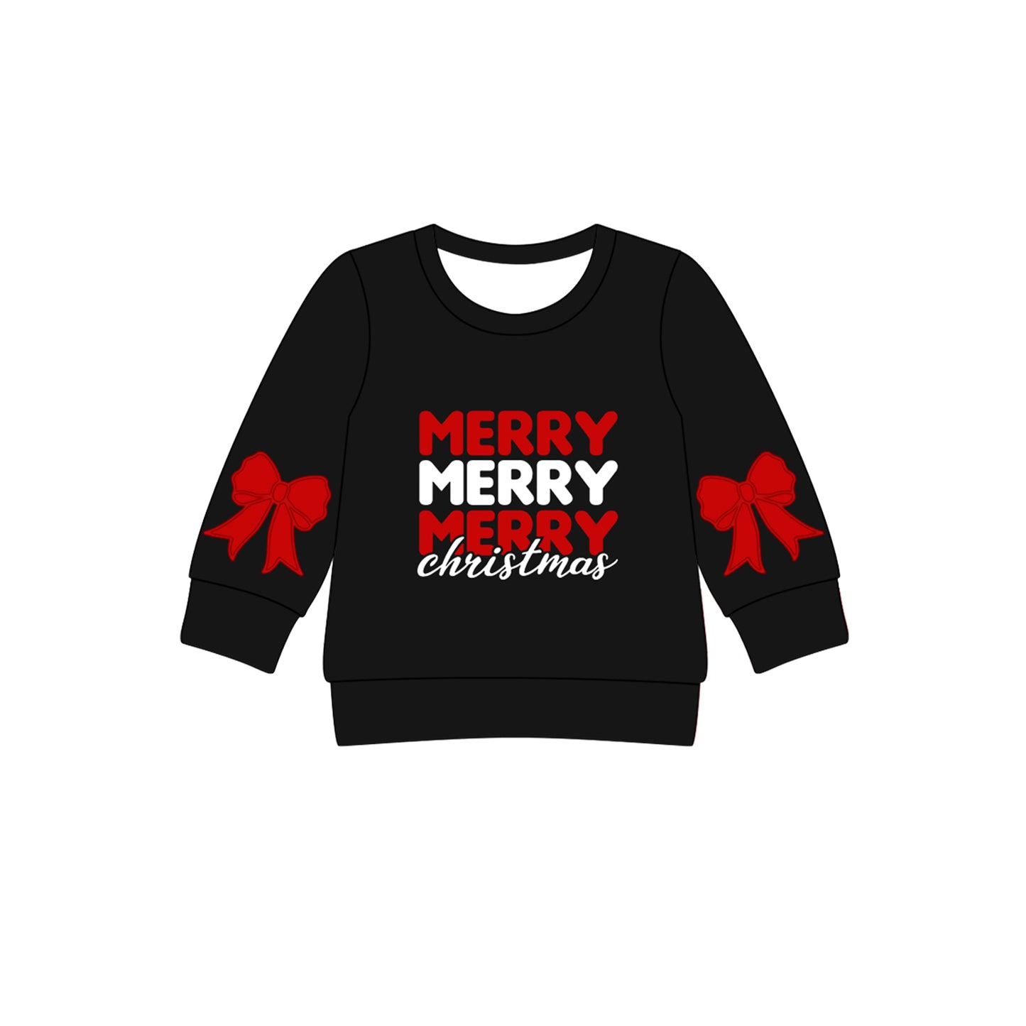 presale GT1160 Baby Girls Black Merry Christmas Tee Shirts Top D 815