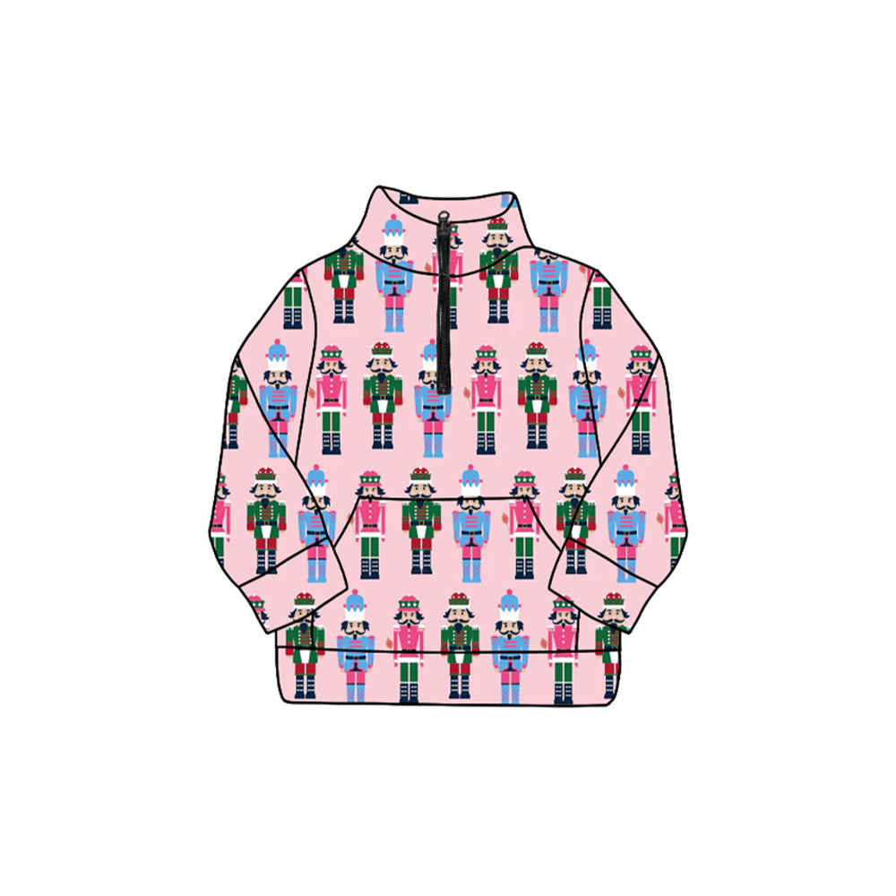 presale GT1169 Baby Girls Colorful Soldiers Pocket Zipper Pullovers Top D 829