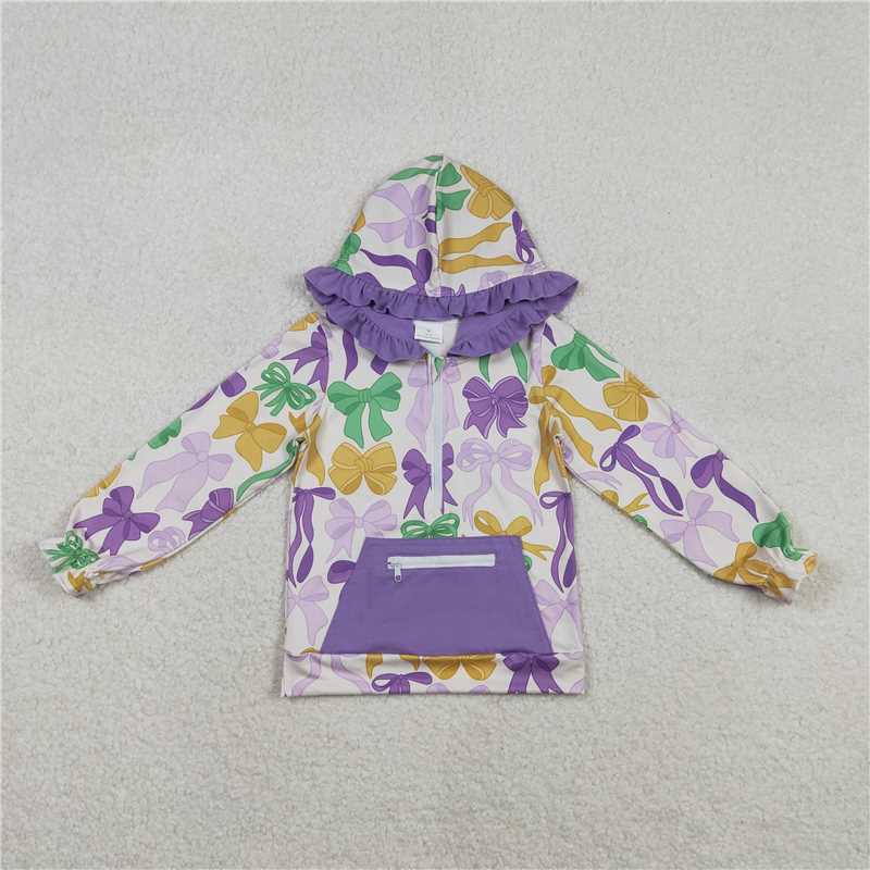 Sibling Baby Girls Mardigras Bows Ruffle Pants Clothes Set Jumpsuits Knee Length Dress Rompers D 1210