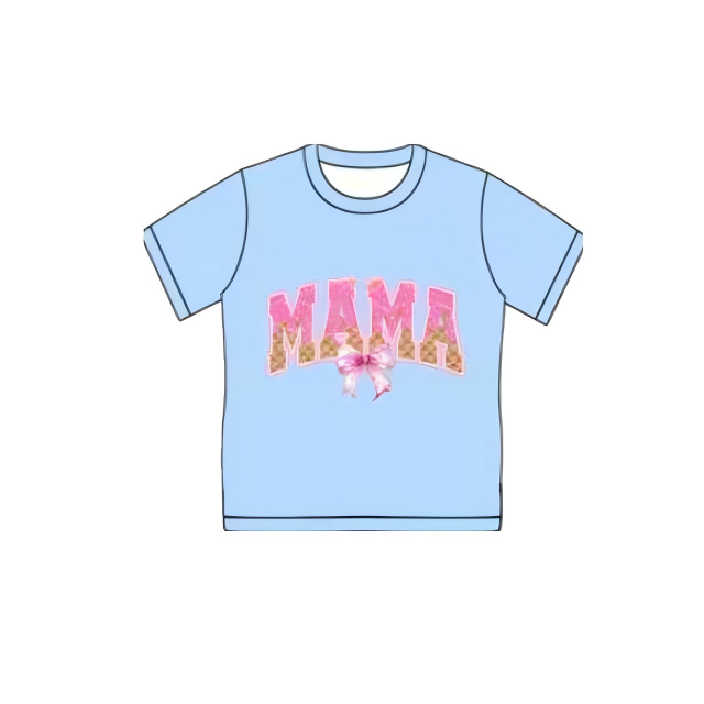 presale GT1310 Adult Women Pink Sprinkles Drip Mama Blue Tee Shirts Top D 1007