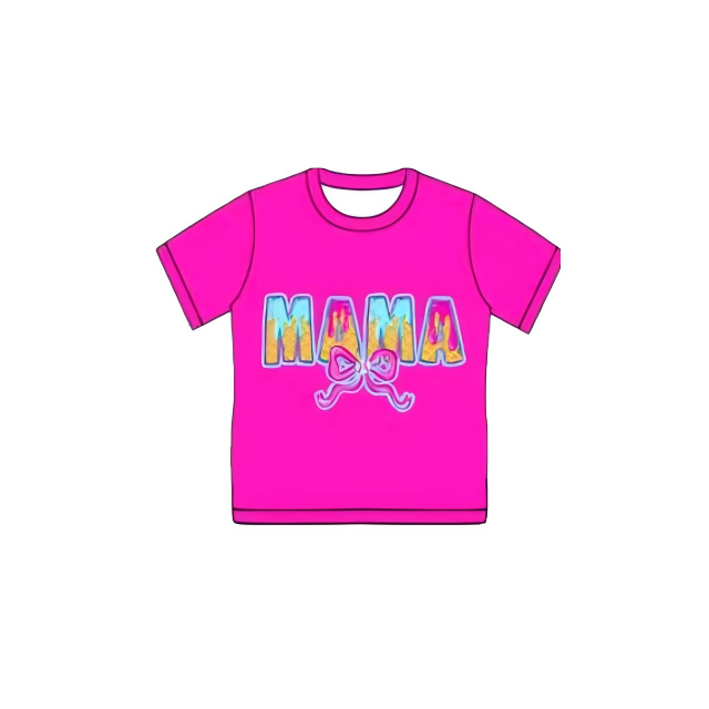presale GT1311 Adult Women Hot Pink Blue Sprinkles Drip Mama Tee Shirts Top D 1007