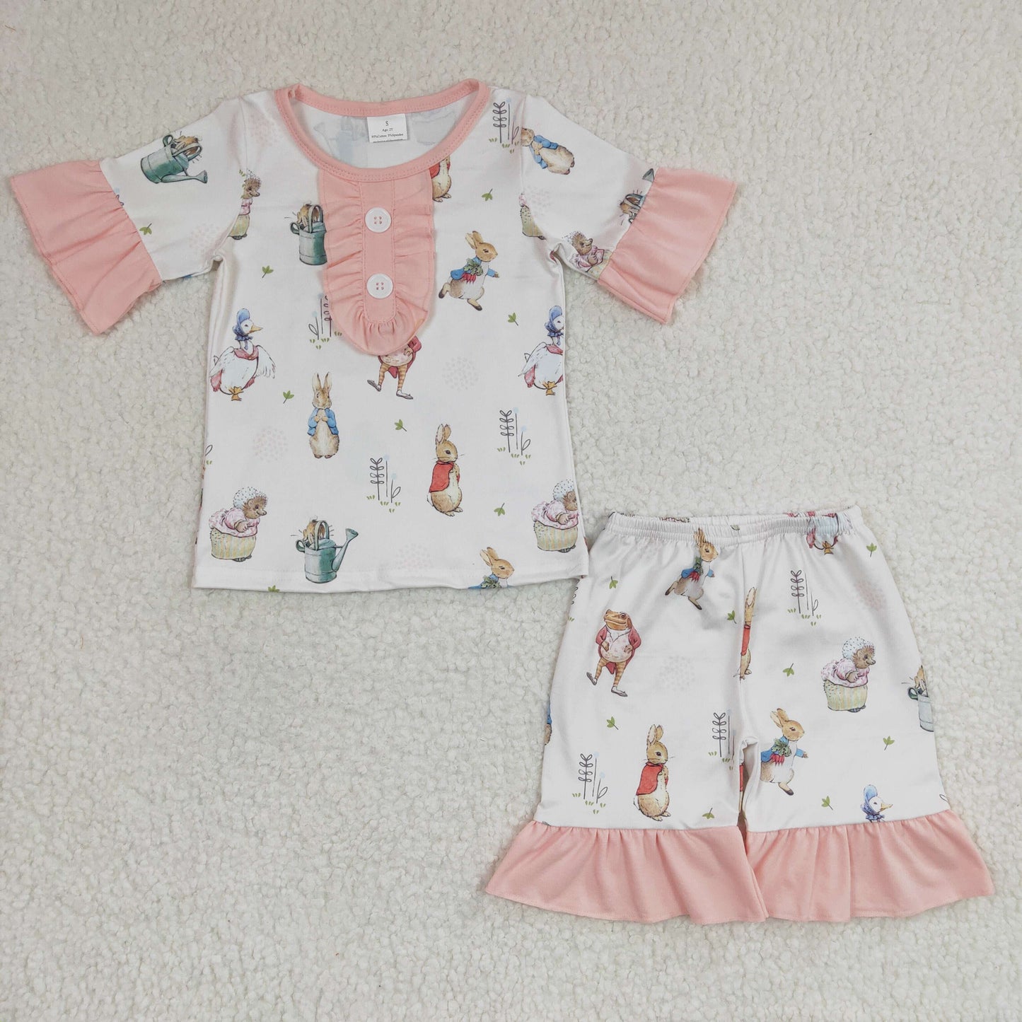 GSSO0155 easter peter rabbit pink rabbit shorts pajama set