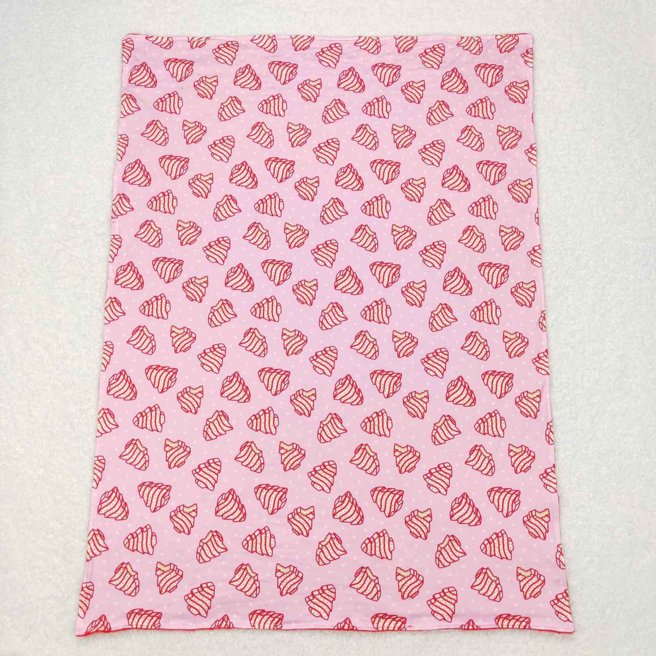 BL0089 Christmas tree cookies pink baby blanket