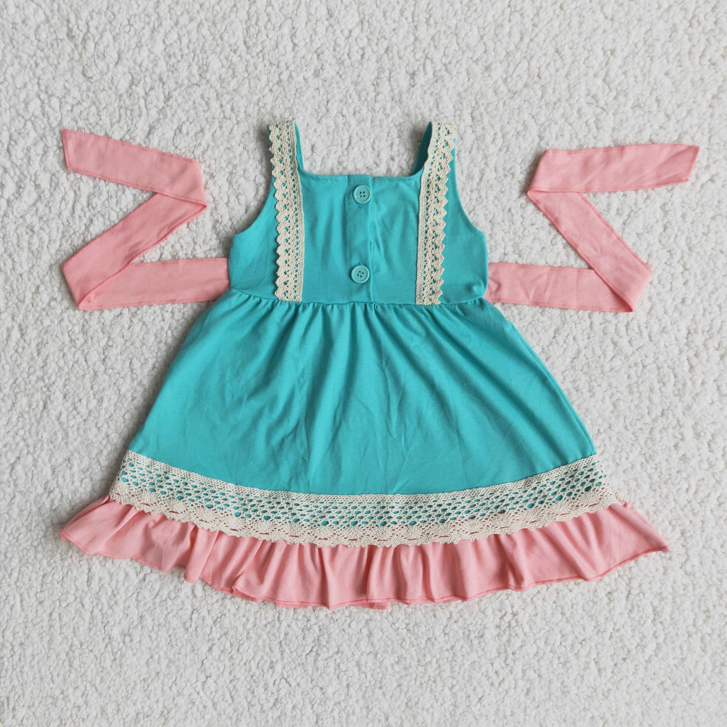 girl’s cross embroidery dress for easter