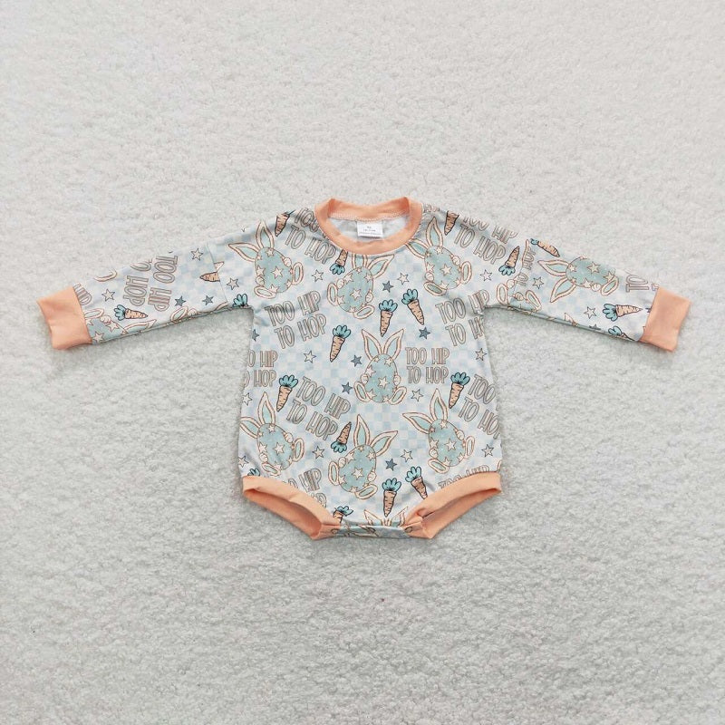 LR0909 Letter Carrot Star Egg Rabbit Launlett -sleeved Jacket