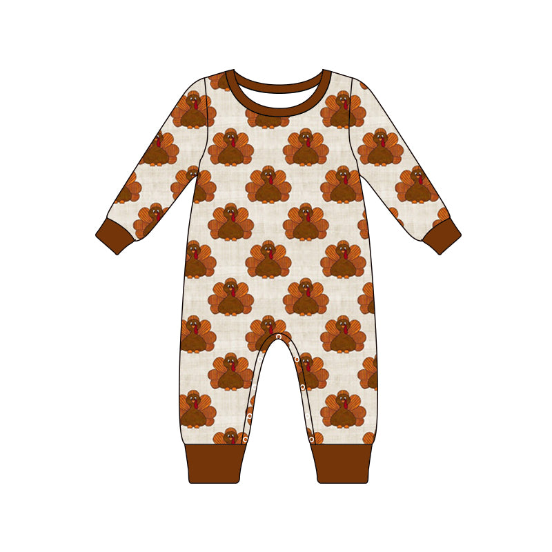 presale LR1095 Turkey Brown Long Sleeve Bodysuit