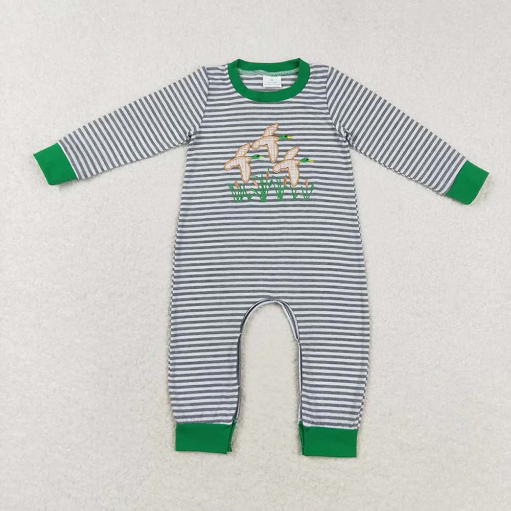 Sibling Baby Infant Boys Embroidery Hunting Long Sleeve Rompers D 6.28