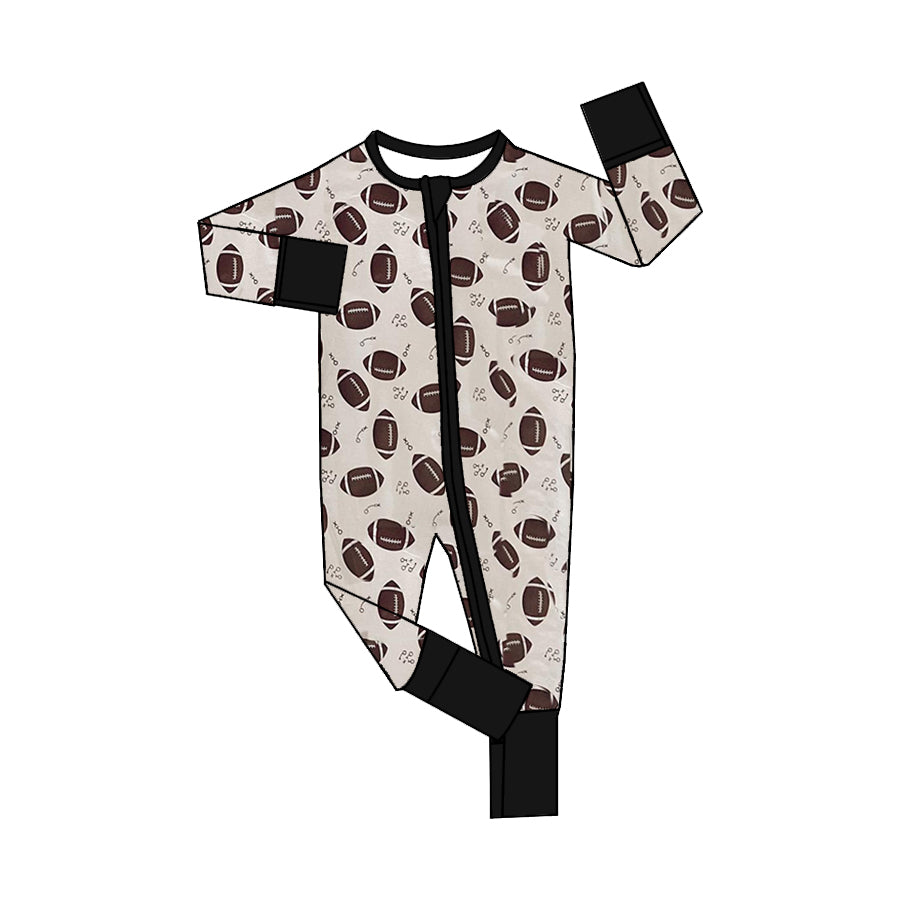 LR1435 Rugby Graphic Zip-Up Long Sleeve Bodysuit