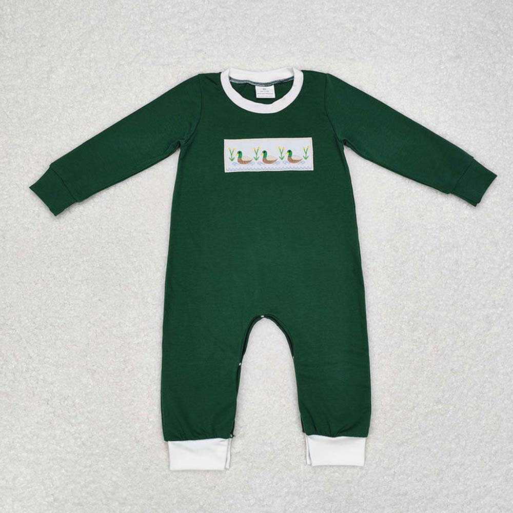 Sibling Baby Infant Boys Embroidery Hunting Long Sleeve Rompers D 6.28
