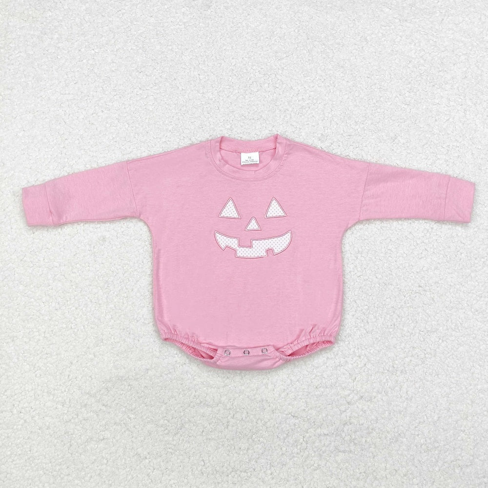 LR1573 Halloween Print Pink Long Sleeve Bodysuit