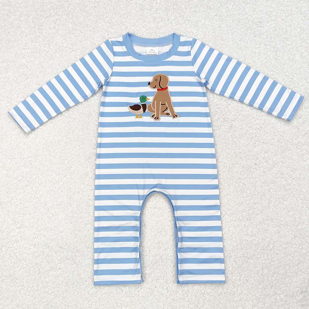 Sibling Baby Infant Boys Embroidery Hunting Long Sleeve Rompers D 6.28