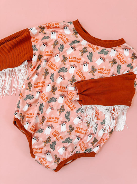 presale LR1693 Halloween cowboy hat ghost boots cactus star tassel long sleeve jumpsuit 2024 8.7