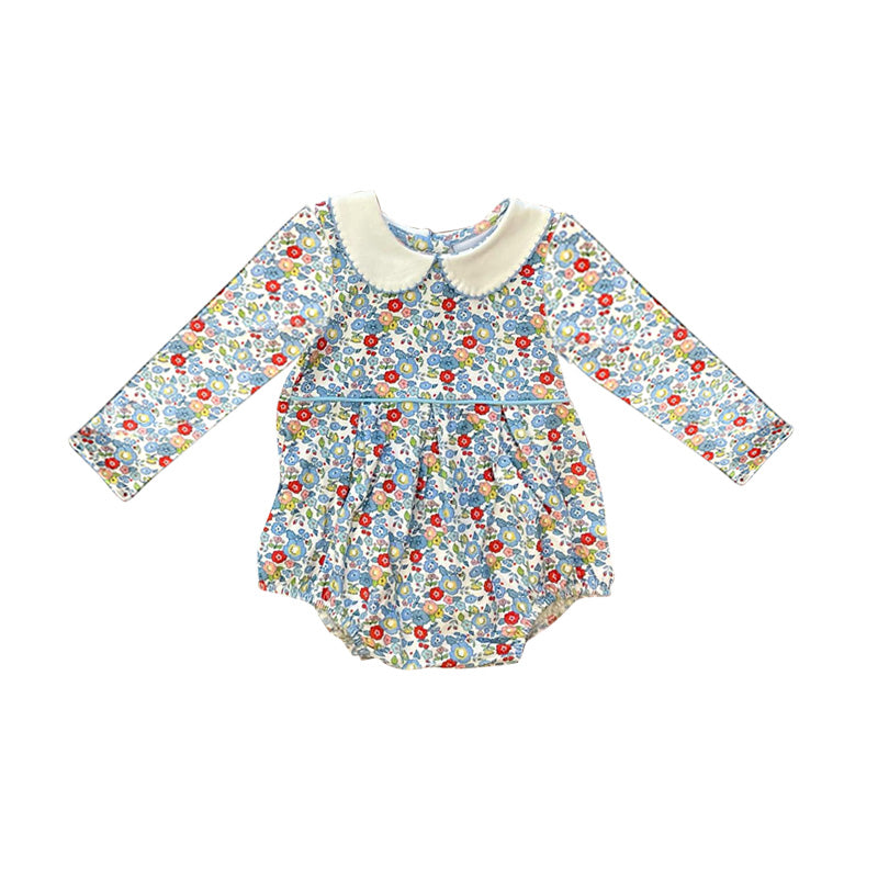 presale LR1716 Floral Printed Baby Collar Long Sleeve Bodysuit 2024 8.9