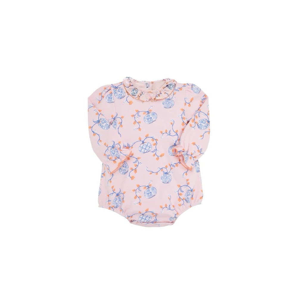 presale LR1718 Pink long-sleeved bodysuit with pumpkin leaf lace 2024 8.9