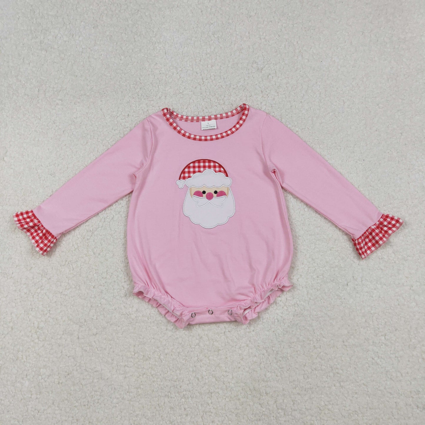 Sibling Baby Infant Girls Christmas Pink Santa Long Sleeve Rompers D 929