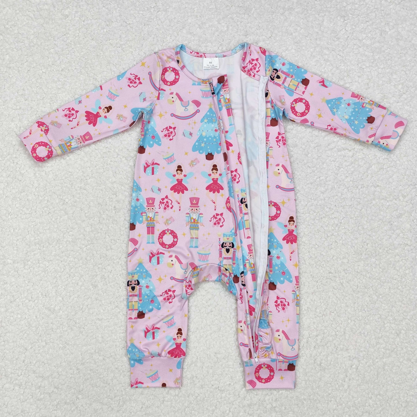 LR1970 Pink and purple zip-up long-sleeved jumpsuit