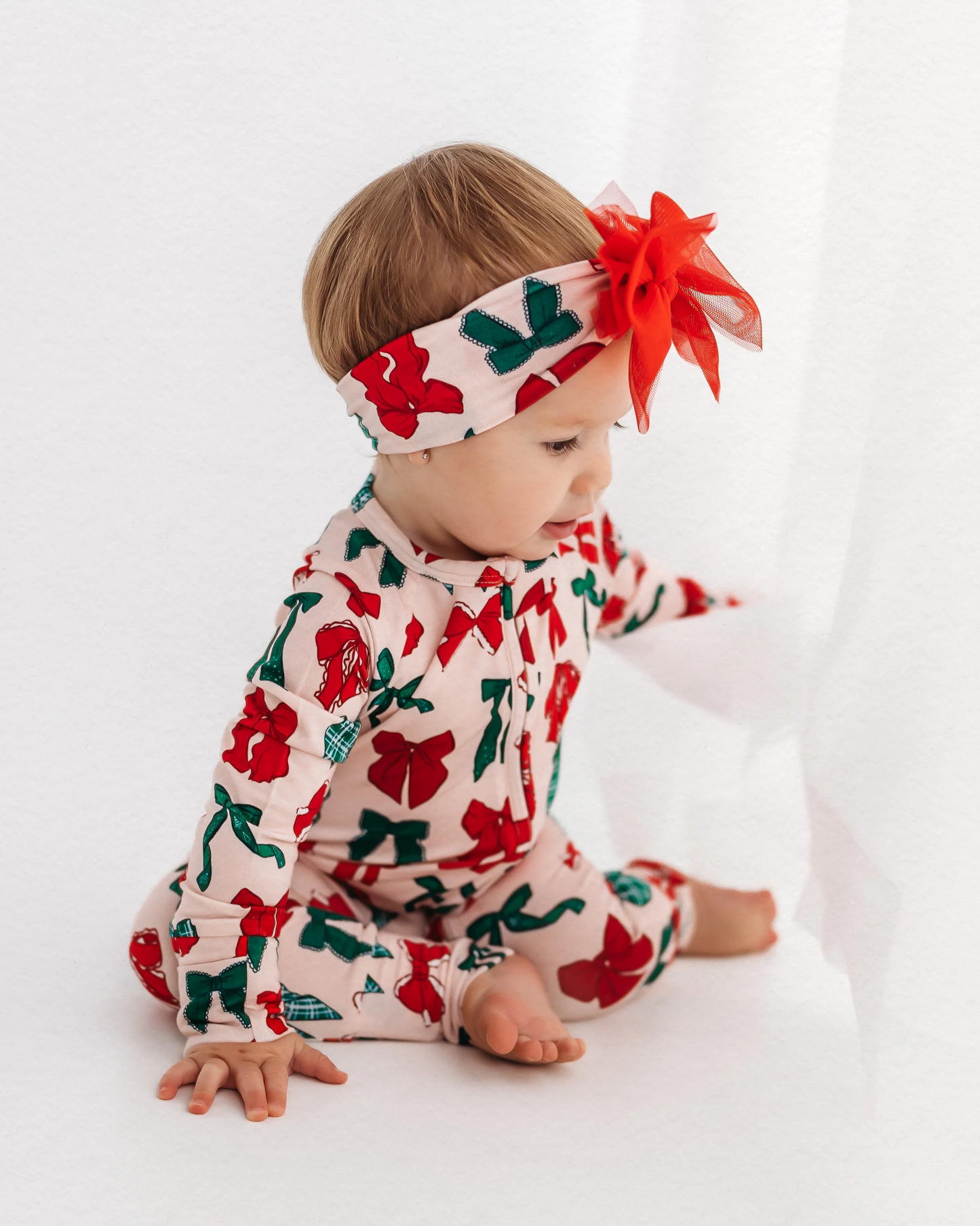 presale LR1974 Christmas red and green bow pattern pink zipper long sleeve jumpsuit 2024 9.13