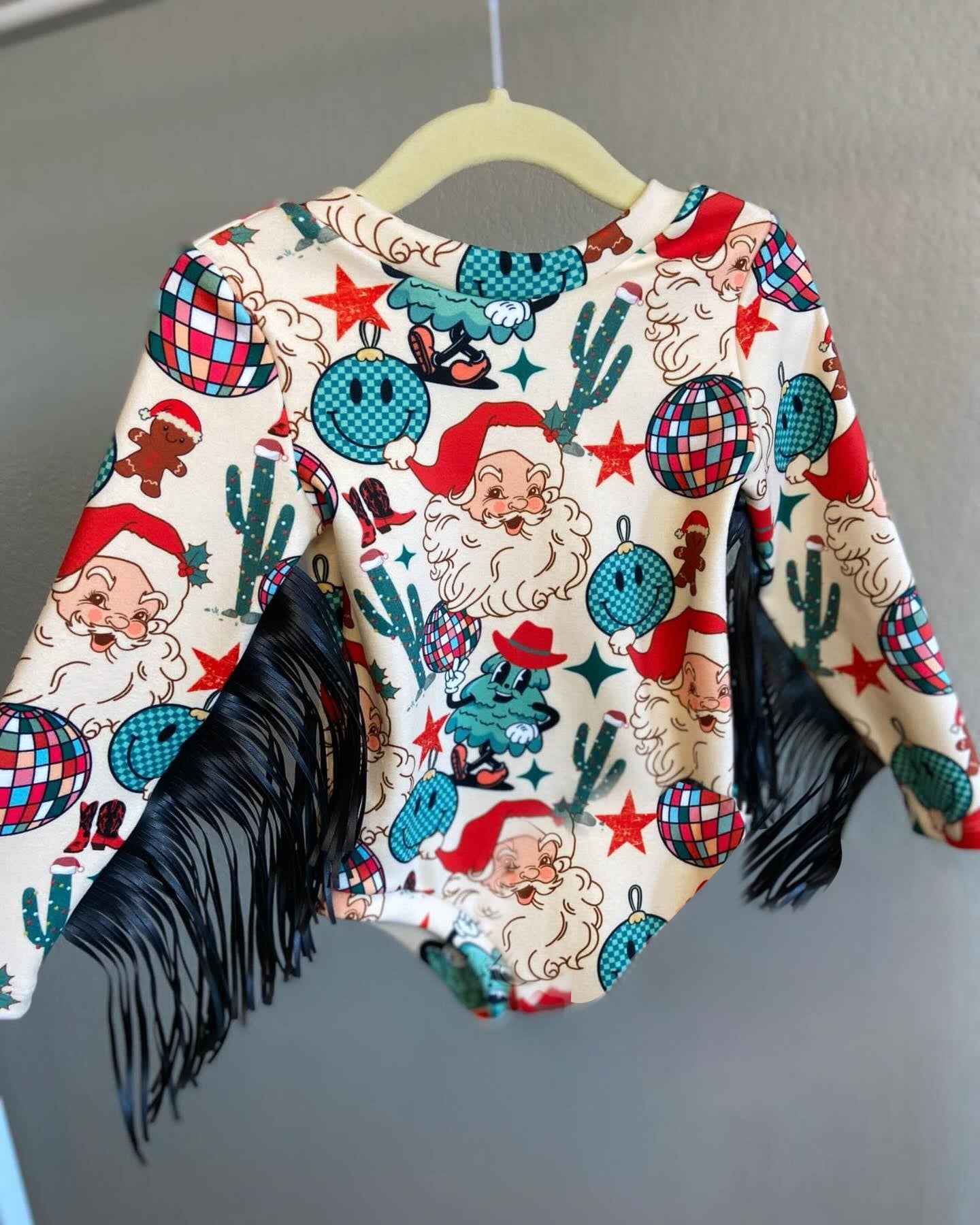 presale LR2045 Santa Claus Cactus Light Ball Tassel Long Sleeve Bodysuit 2024 9.25