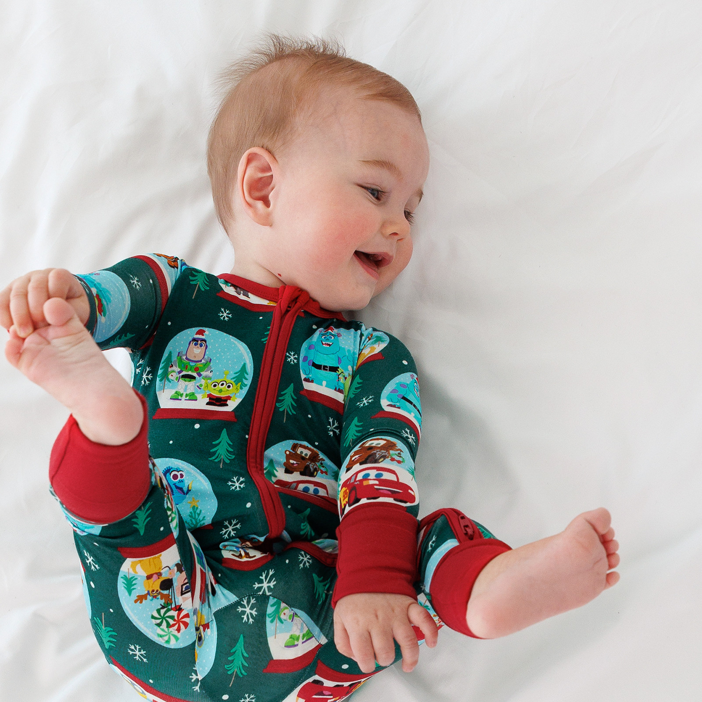 presale LR2051 Cartoon Car Red and Green Zipper Long Sleeve Bodysuit 2024 9.26