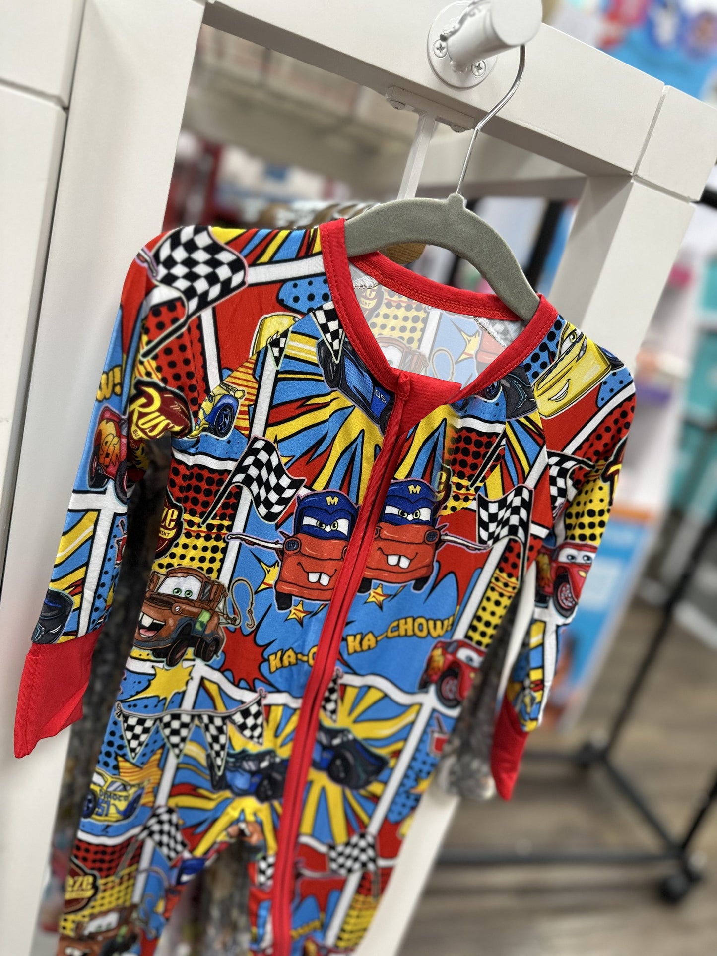 presale LR2077 Car Red and Blue Zipper Long Sleeve Bodysuit 10.8