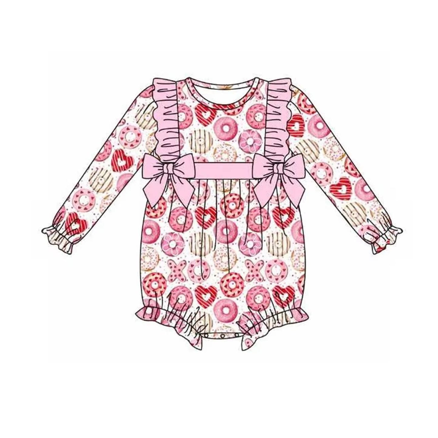 presale LR2096 Pink Lace Bow Long Sleeve Bodysuit 2024 10.11
