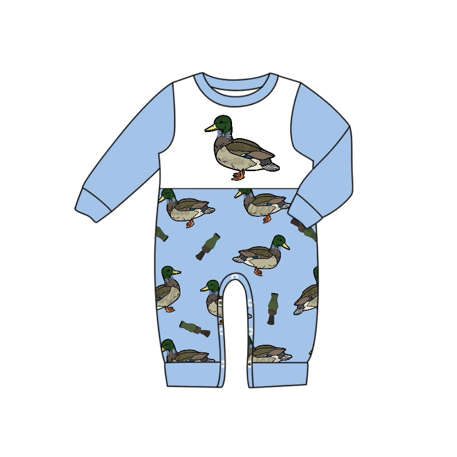 presale LR2101 Duck Bottle Blue and White Long Sleeve Bodysuit 2024 10.14
