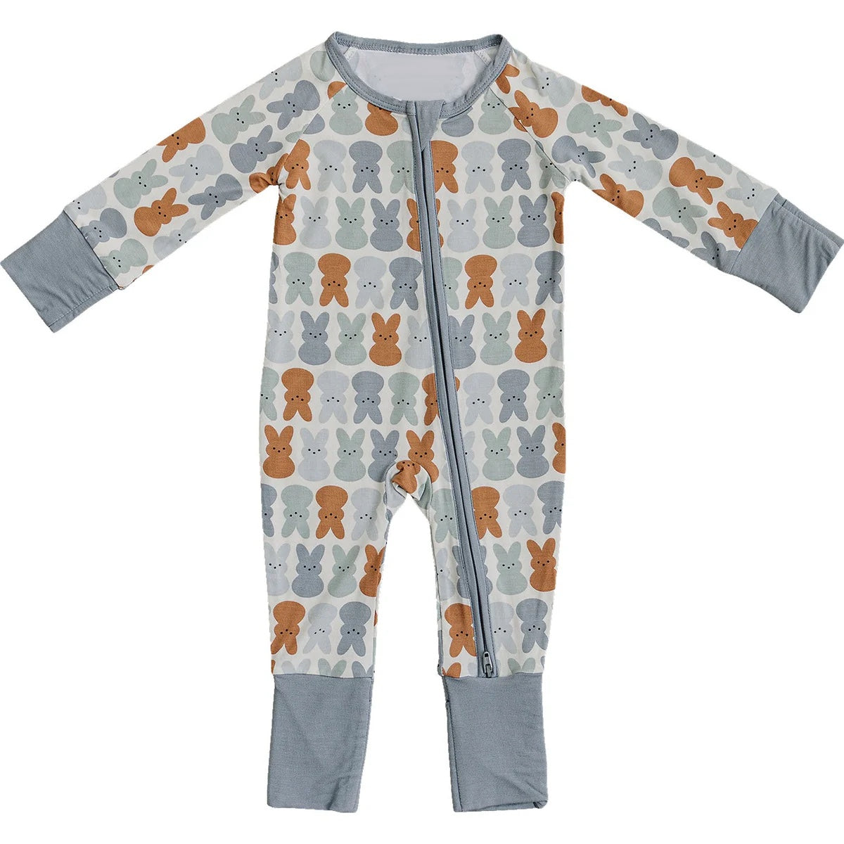 presale LR2144 Easter Bunny Blue Zip-Up Long Sleeve Bodysuit 2024 10.31