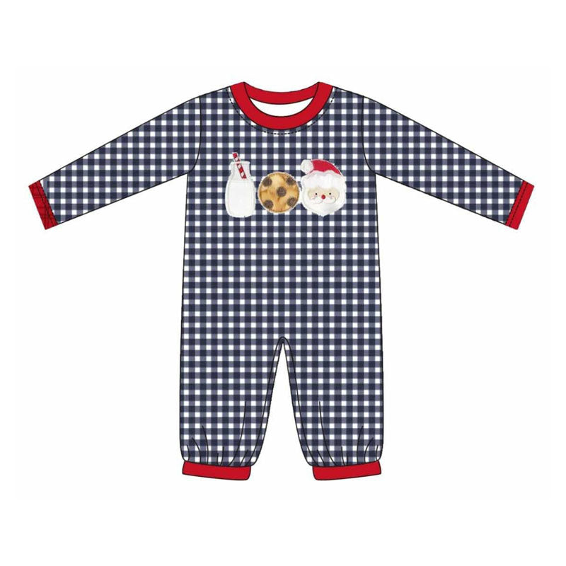 presale LR2319 Baby Boys Black Plaid Long Sleeves Milk Santa Pant Rompers D 6.14