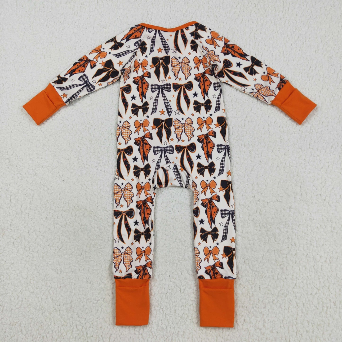 LR2409 Baby Boys Long Sleeves Bows Stars Plaid Zipper Pant Rompers D 7.5