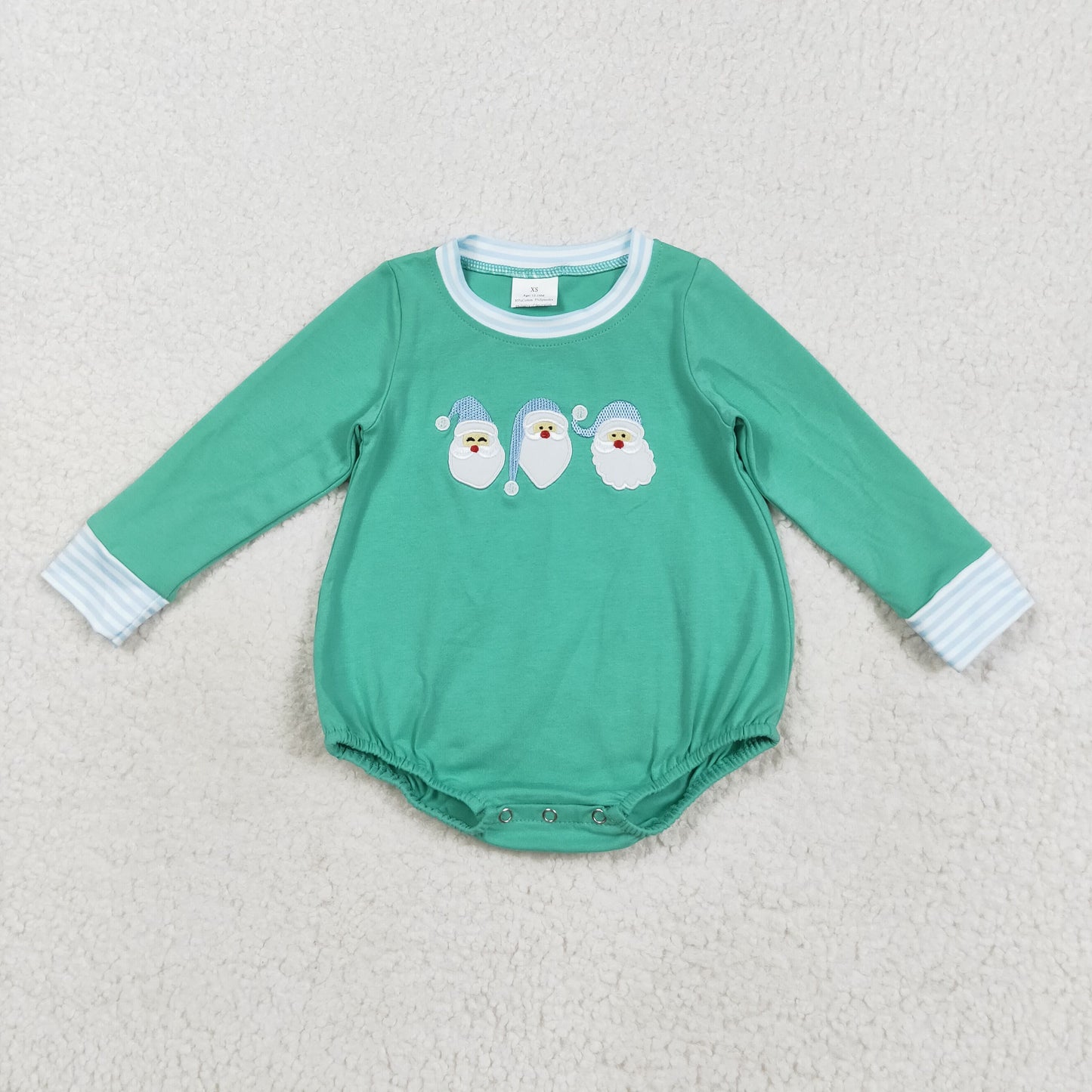 LR2412 Baby Boys Green Long Sleeves Santa Rompers D 821
