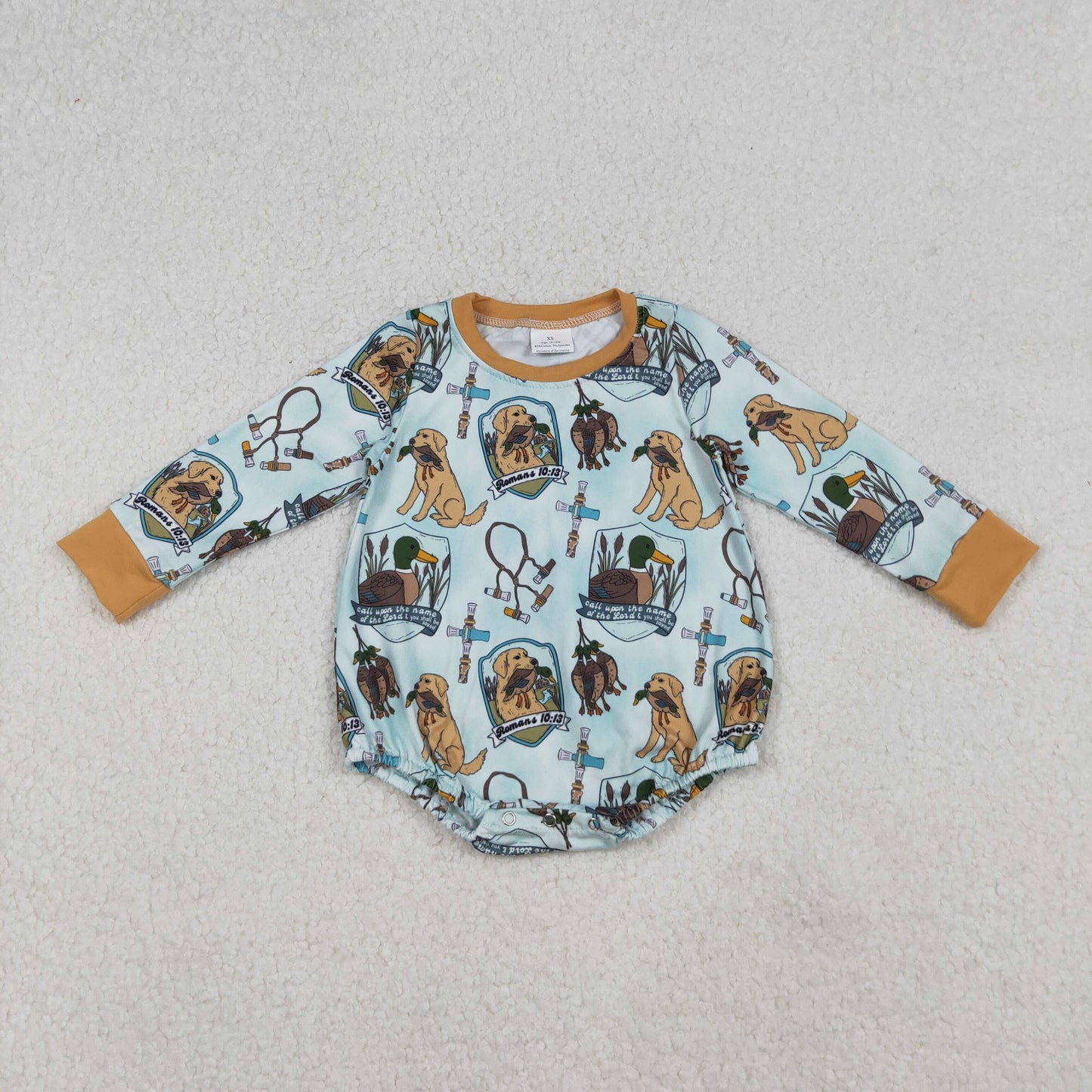 Sibling Baby Boys Dog Ducks Top Pockets Pant Hunting Clothes Sets Rompers D 929