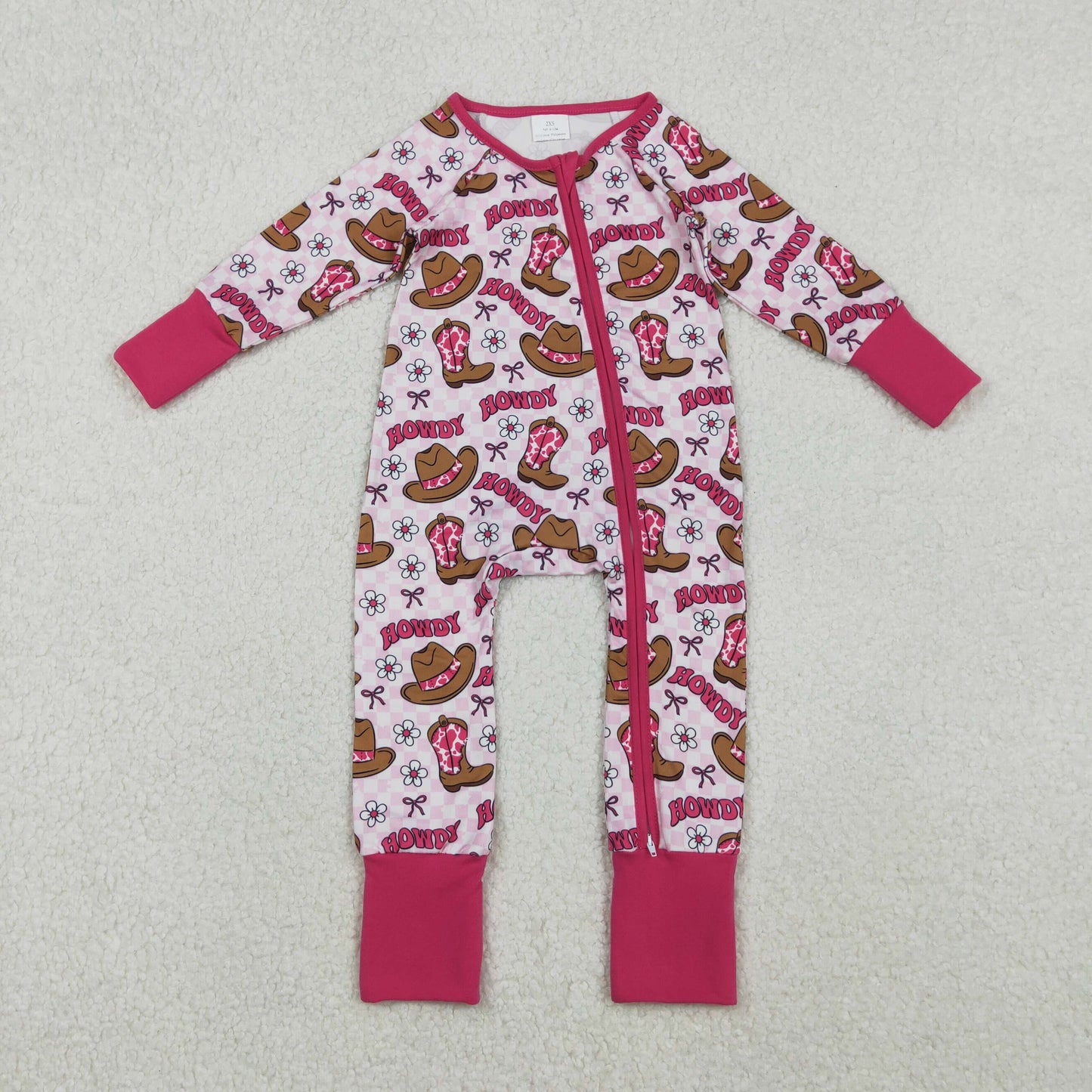 Sibling Baby Boys Girls Hats Bows Western Pants Pajamas Sets Zipper Rompers D 1110