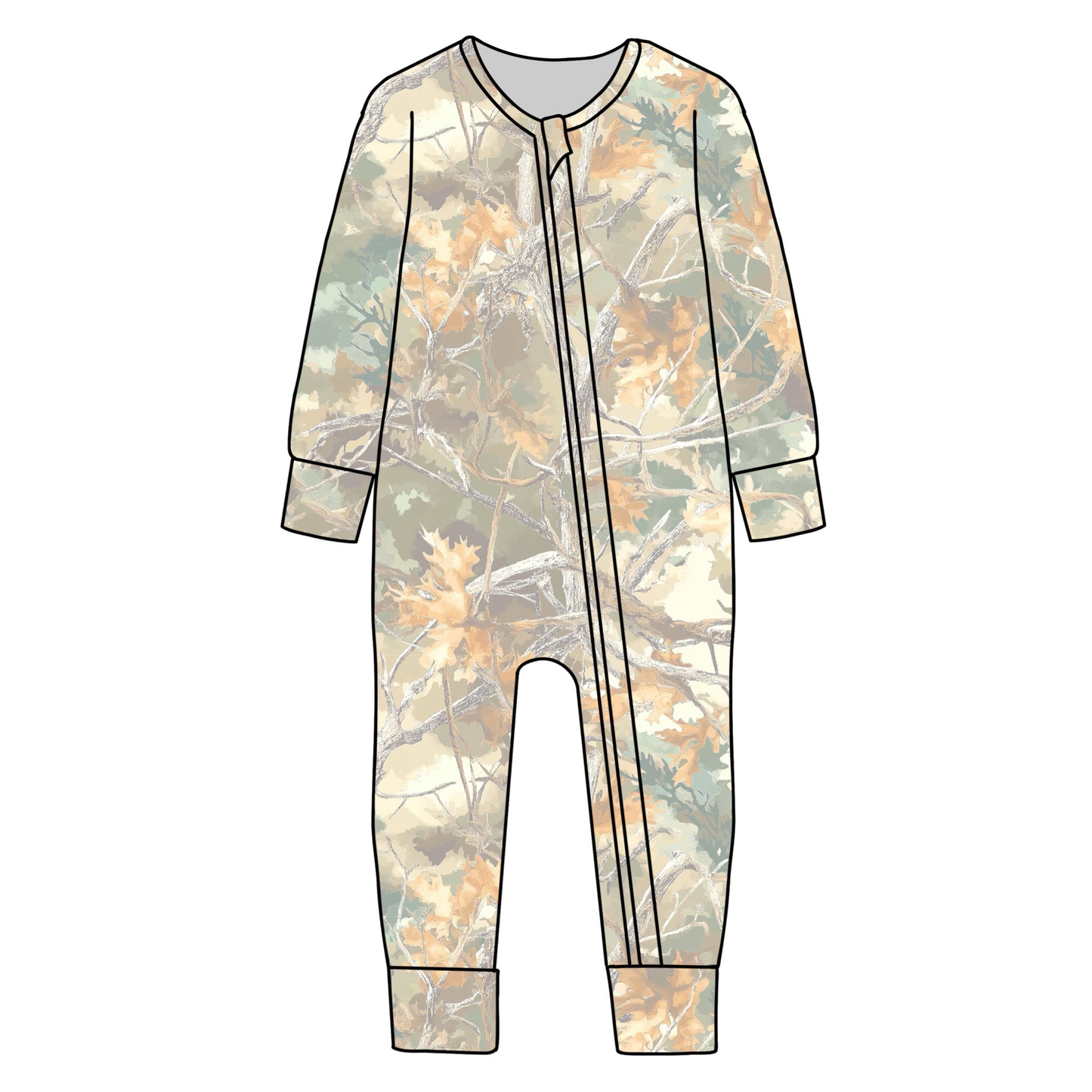 presale LR2863 Baby Boys Leaves Camo Southern Zipper Footie Rompers D 1115
