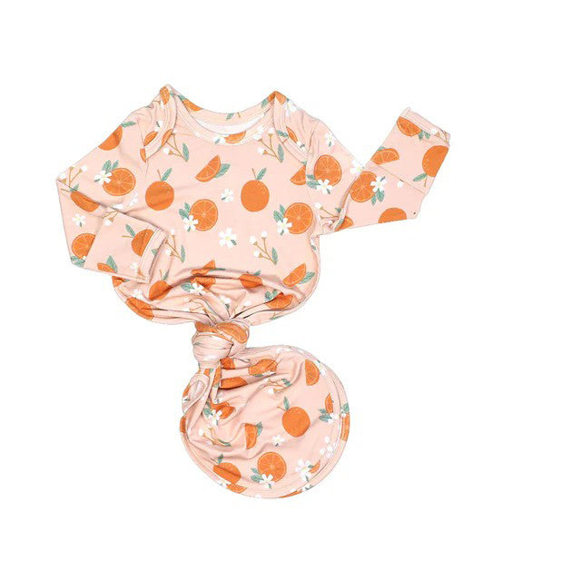 presale NB0038 Orange Fruit Flower Pink Long Sleeve Nightgown
