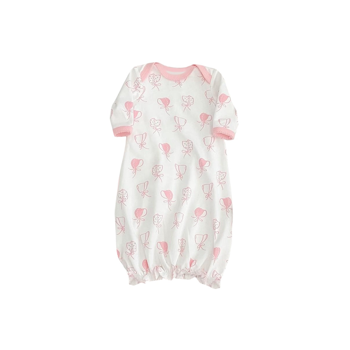 presale NB0042 Pink and white short-sleeved robe with bow