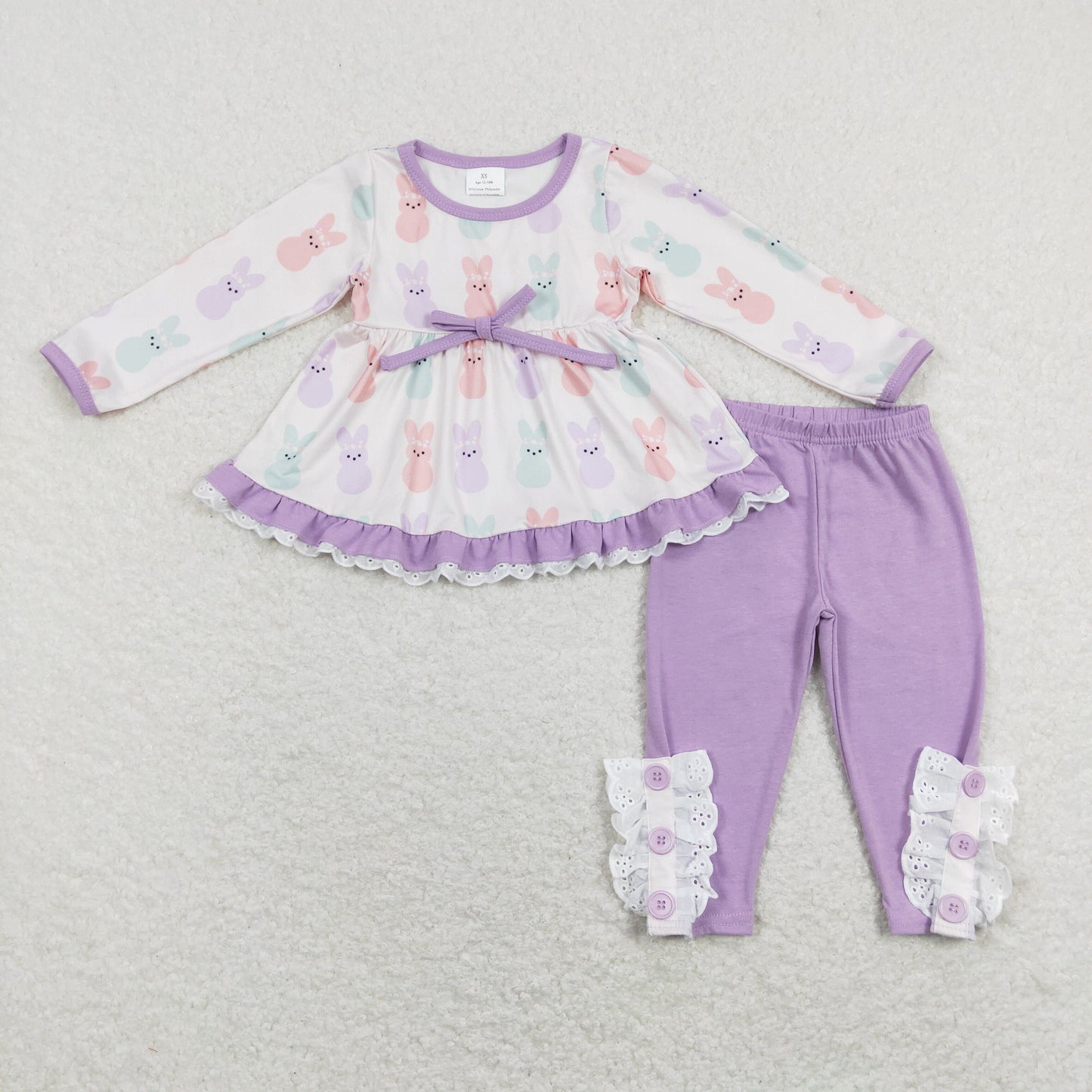 easter peeps purple legging outfit