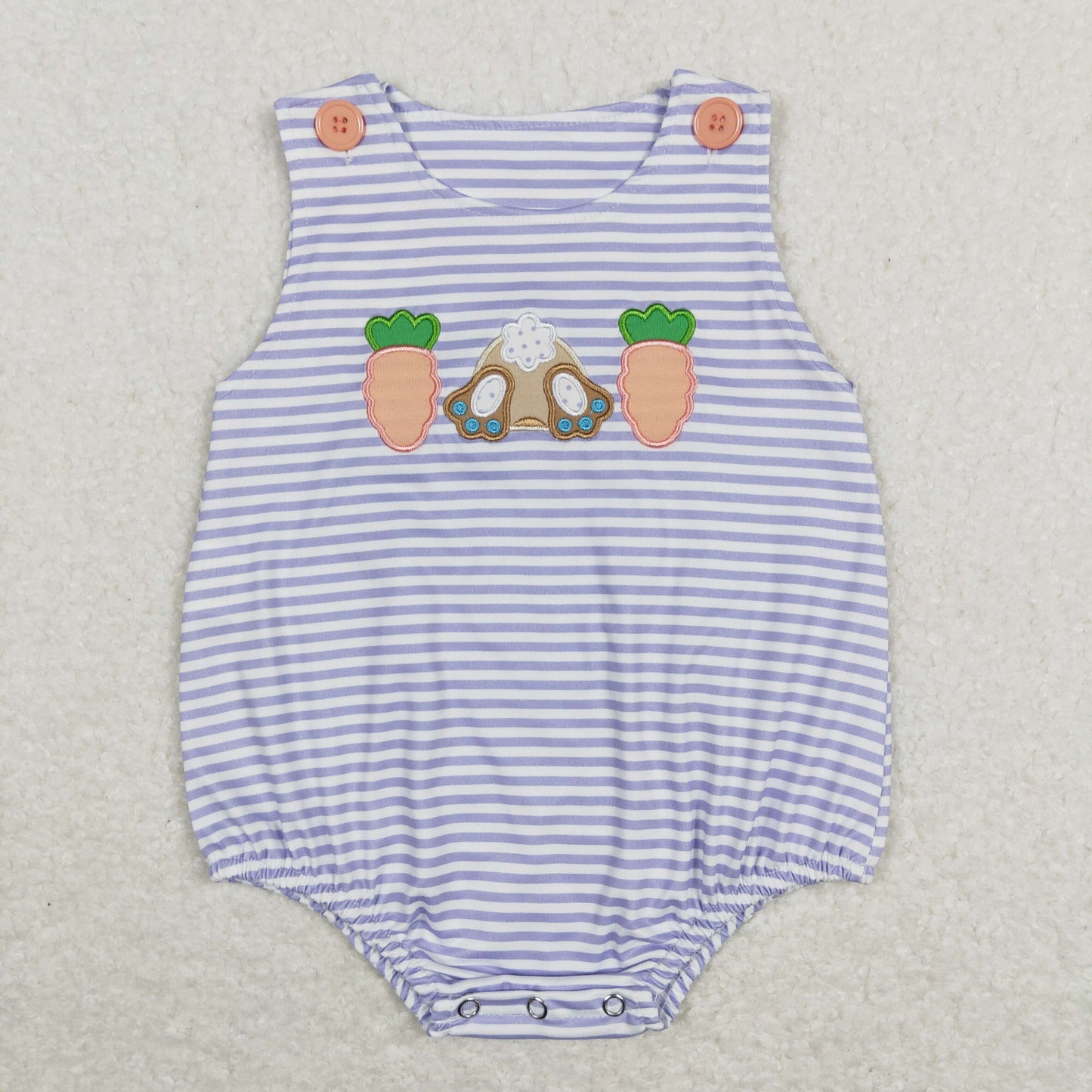baby easter carrot embroidery tank bubble