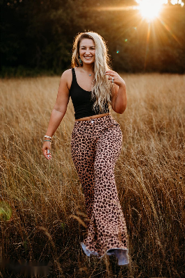 P0117 Adult Leopard Denim Trousers