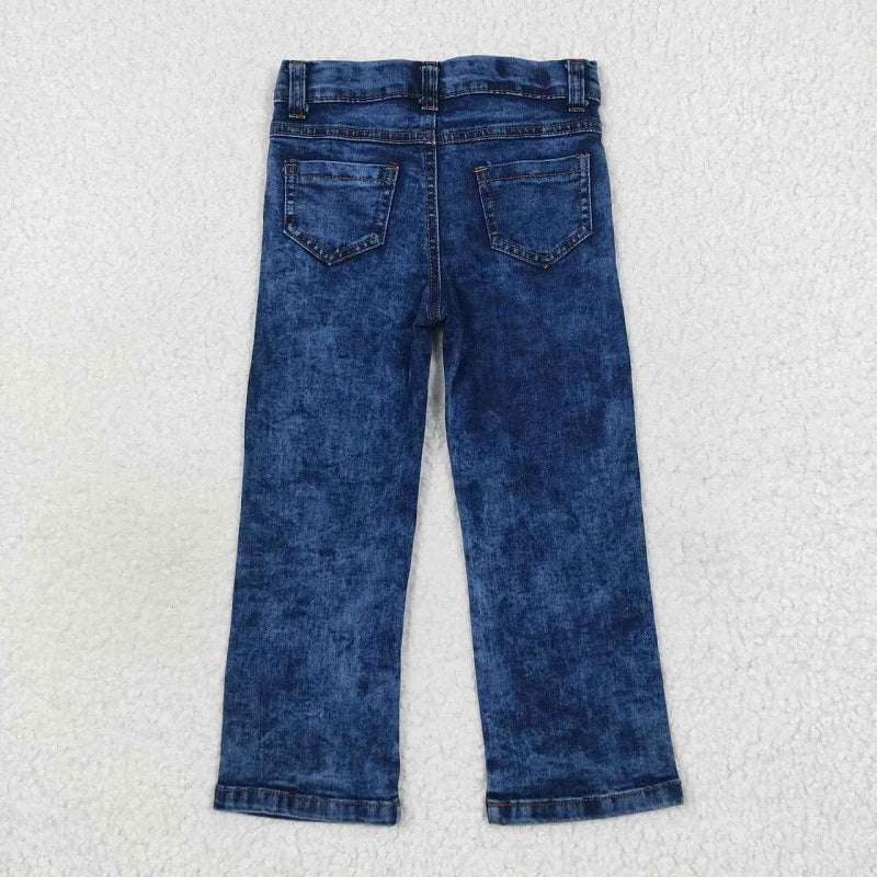 P0197 Dark ripped beggar denim trousers
