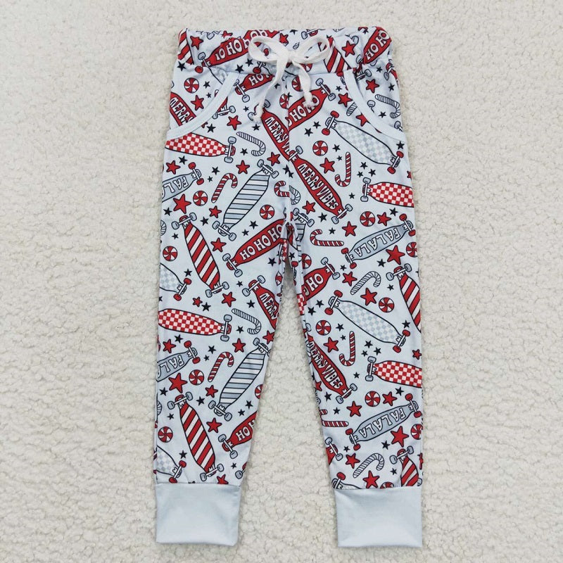 P0287 Star check skateboard light colored pants