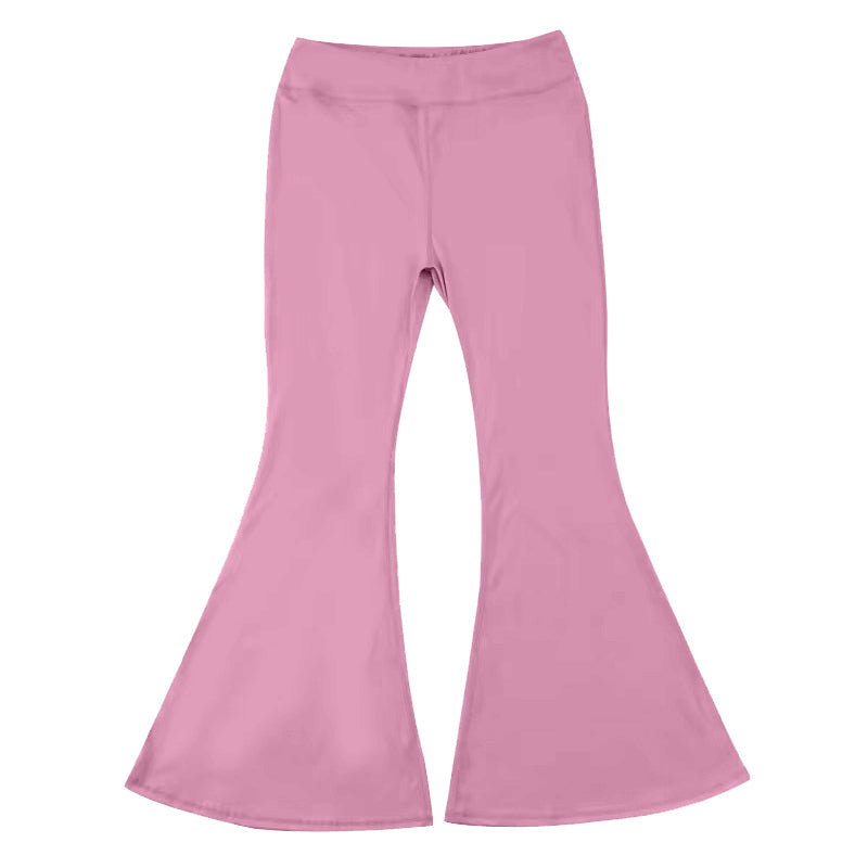 P0573 Baby Girls Dark Pink Yoga Active Wear Bell Bottom