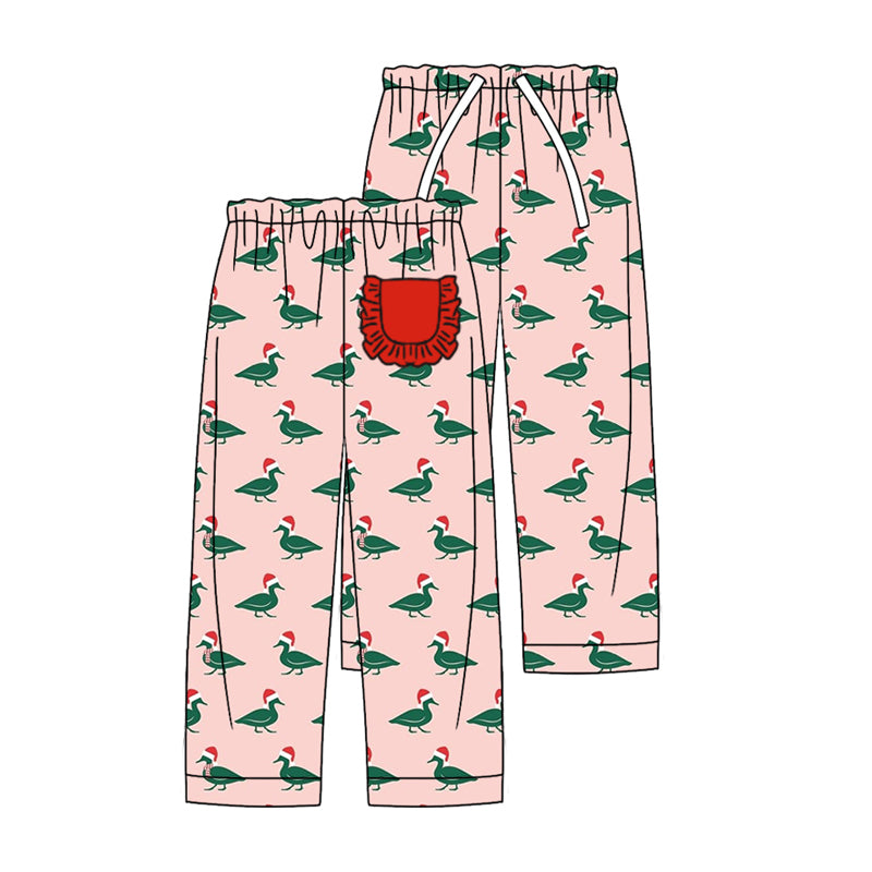 P0637 Adult Women Christmas Duck Pink Pants