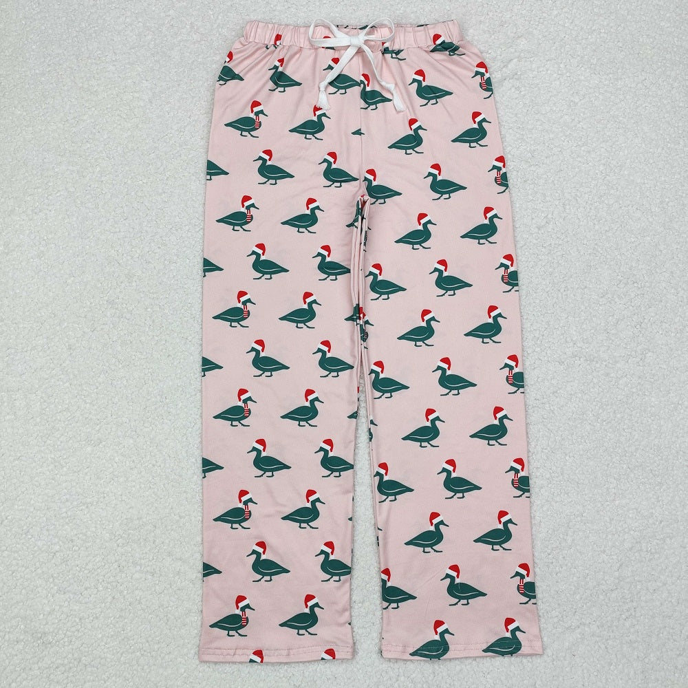 P0637 Adult Women Christmas Duck Pink Pants