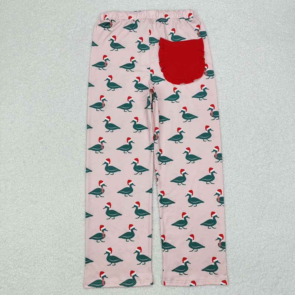 P0637 Adult Women Christmas Duck Pink Pants