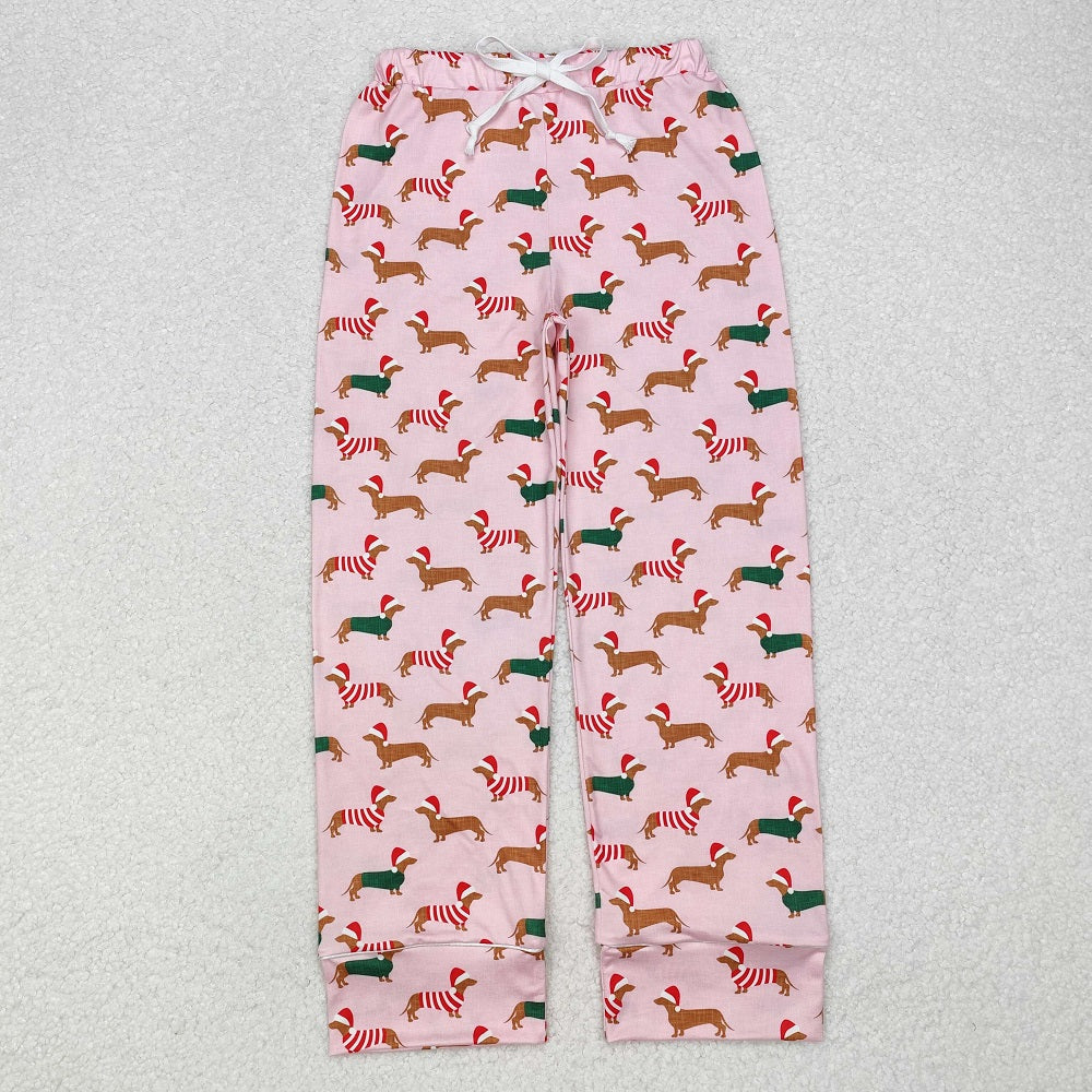 P0663 Adult Female Christmas Hat Puppy Pink Pants