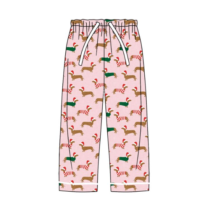 P0663 Adult Female Christmas Hat Puppy Pink Pants